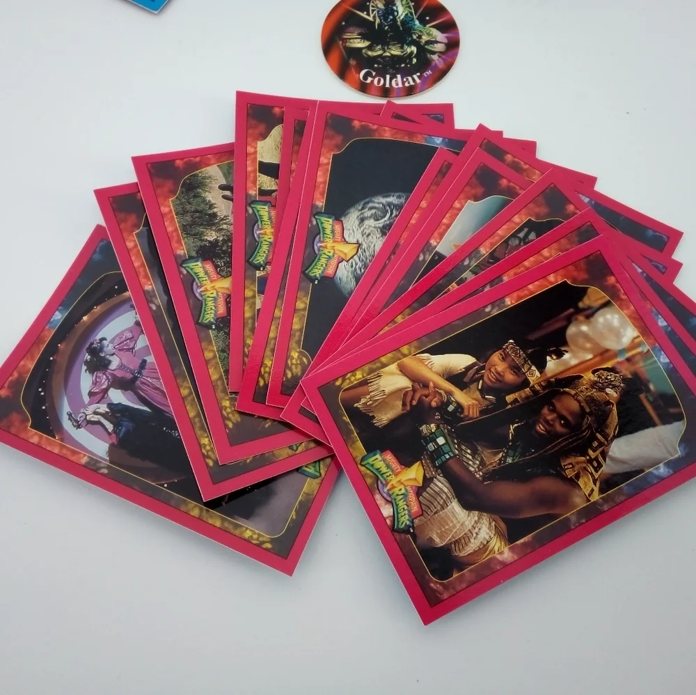 Vintage MMPR 1994 Trading Cards Blue Pink Some Doubles 1 Goldar Pog 23 C…